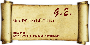 Greff Eulália névjegykártya